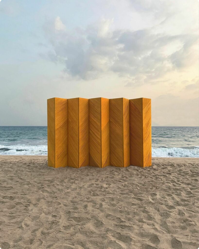 Fondation Zinsou - The delicate folds Alexandre Gourçon shapes in his work LES RAYONS