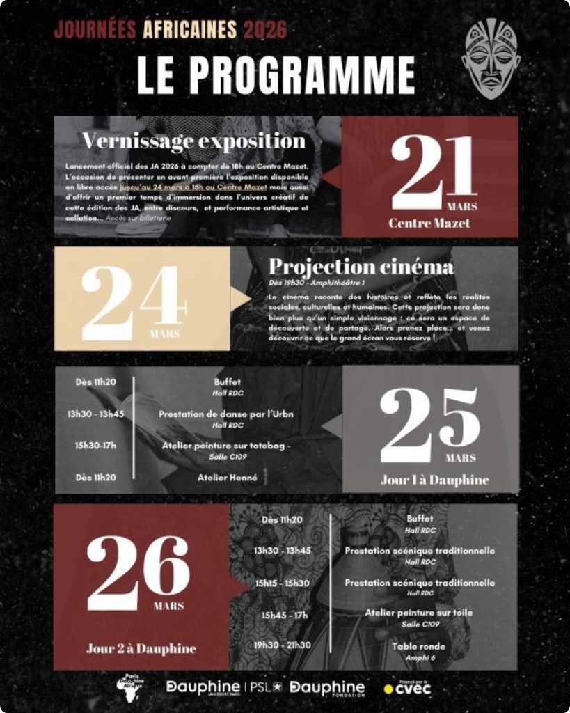 Programme Journée Africaines 2026 Paris Dauphine